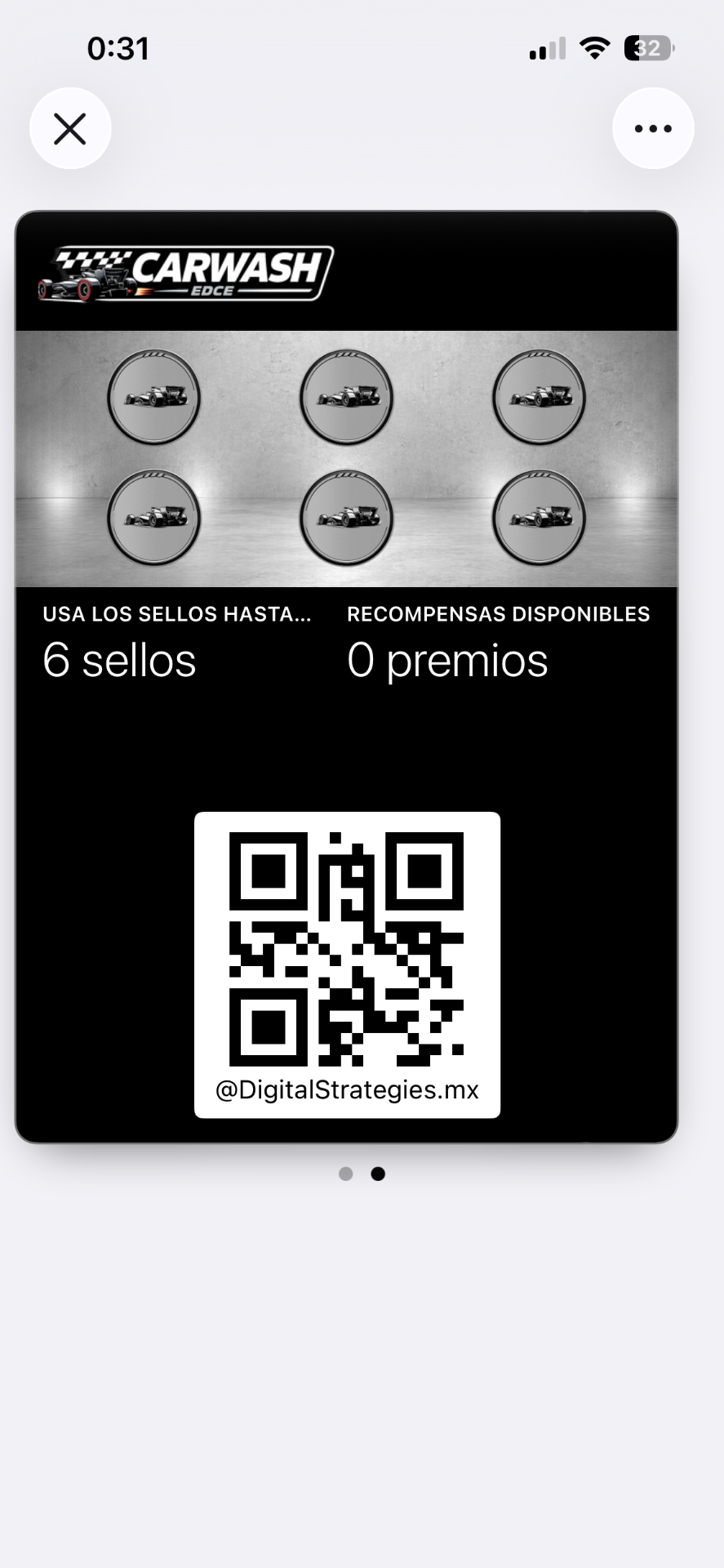 Tarjeta de lealtad de CarWash EDCE